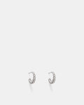 Croissant Hoop Earrings - Silver