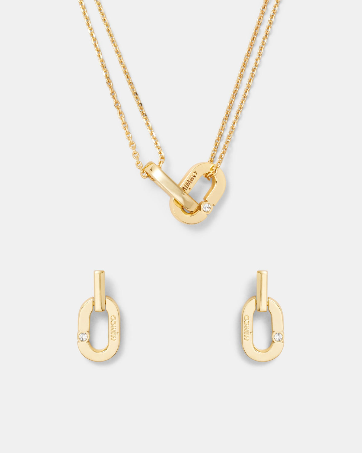 Le Clique Earrings And Necklace Set - Gold
