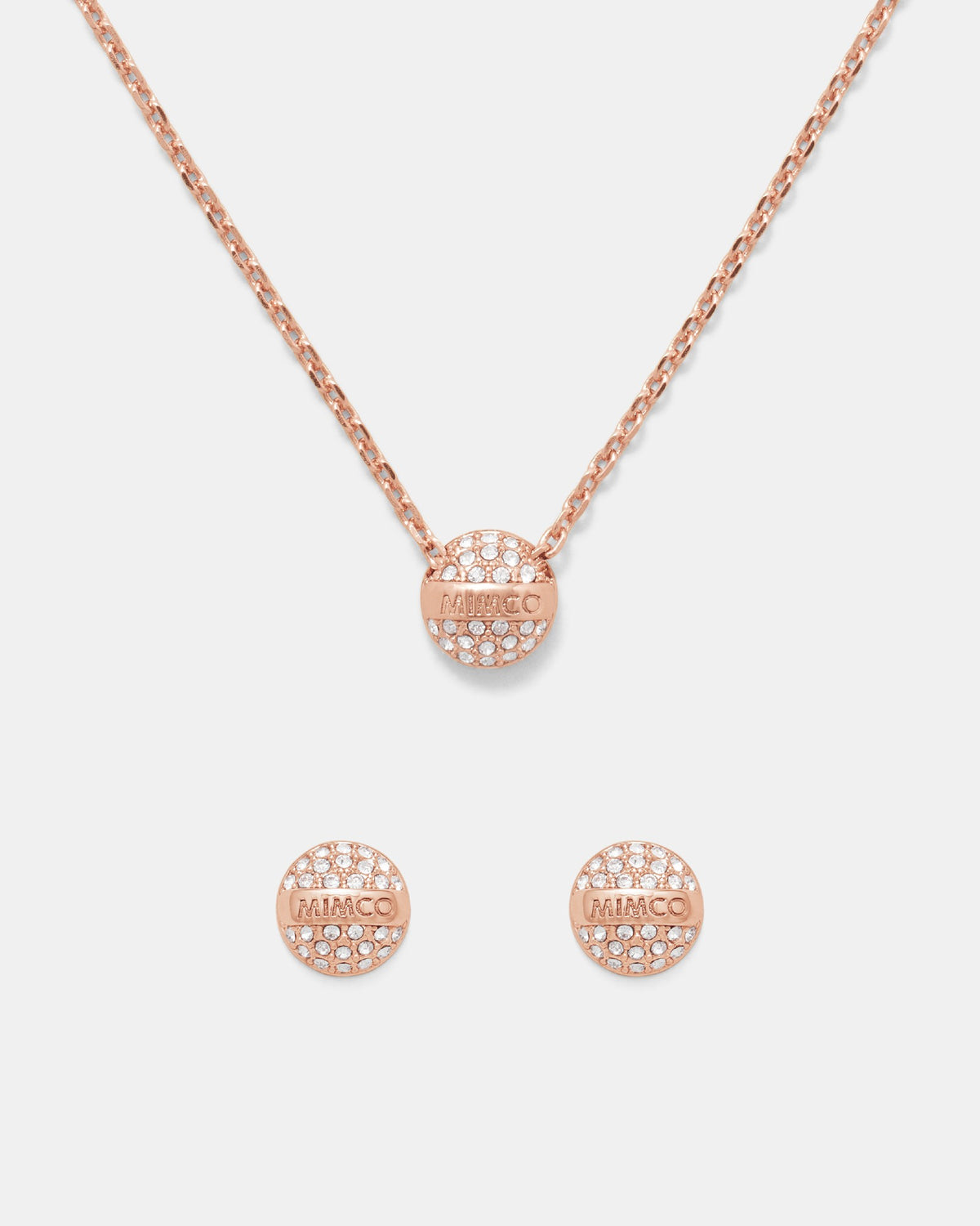 Illumine Earrings And Necklace Set - Rose Gold