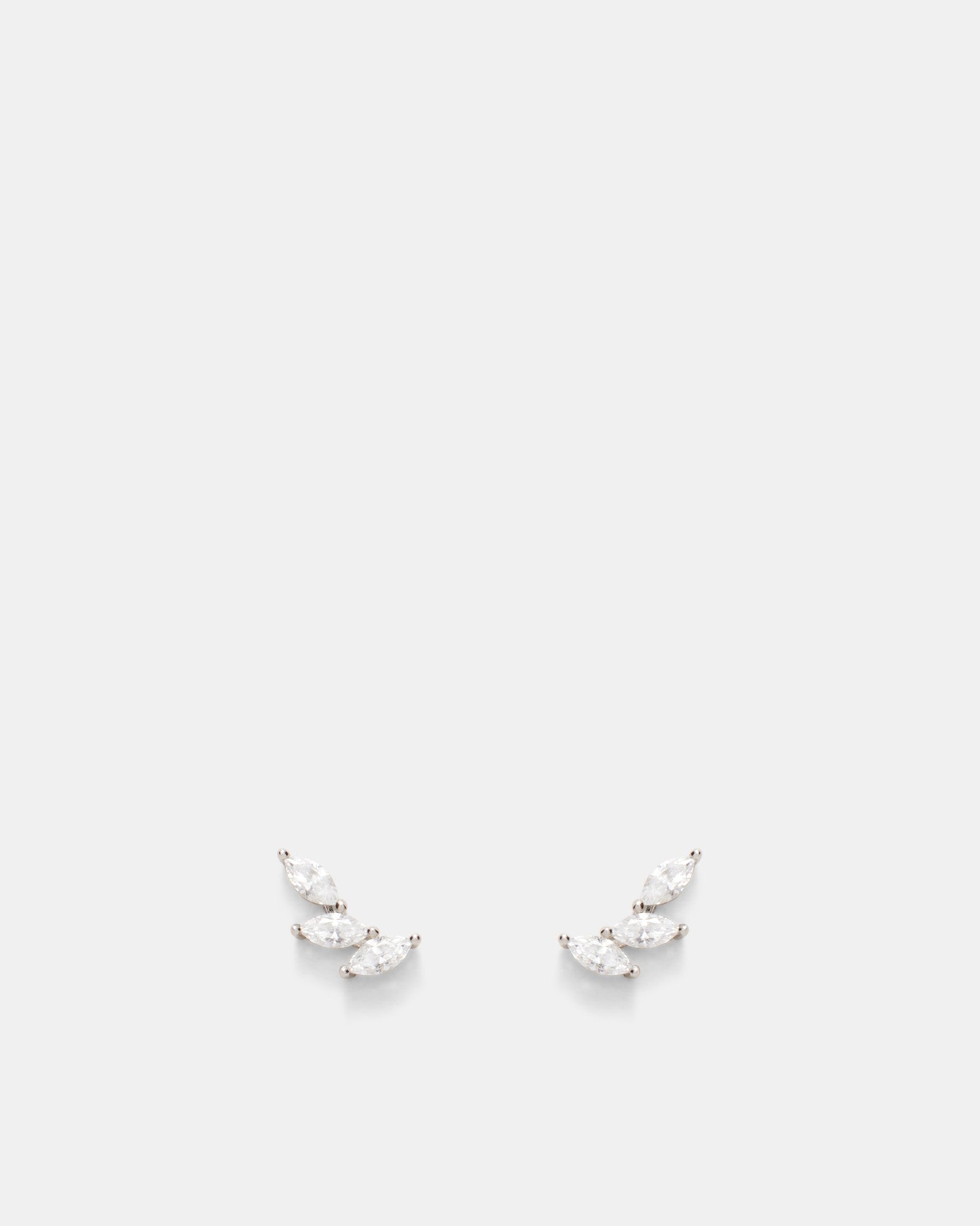 Quill Cluster Stud Earrings - Silver