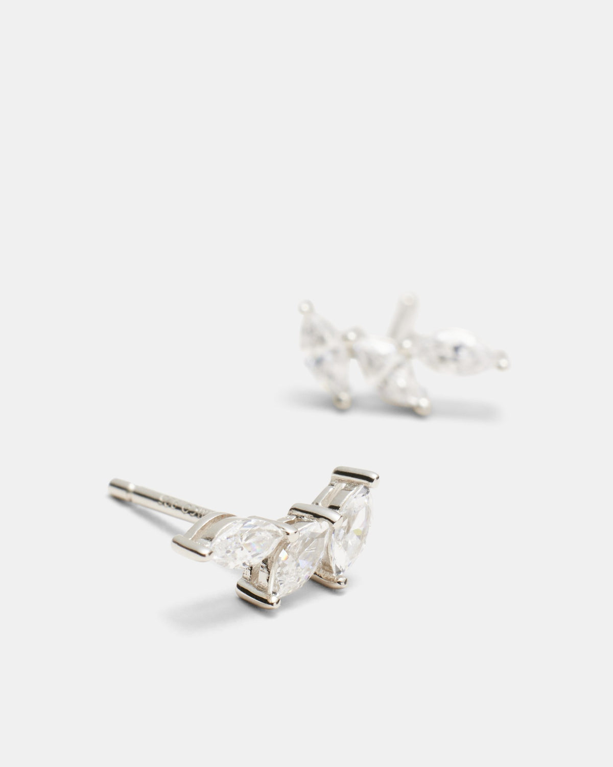 Quill Cluster Stud Earrings - Silver