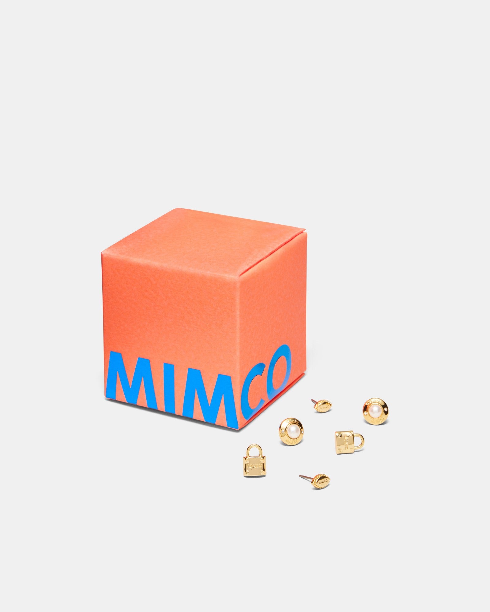 Enliven Stud Earrings Trio Set Gift Box - Gold