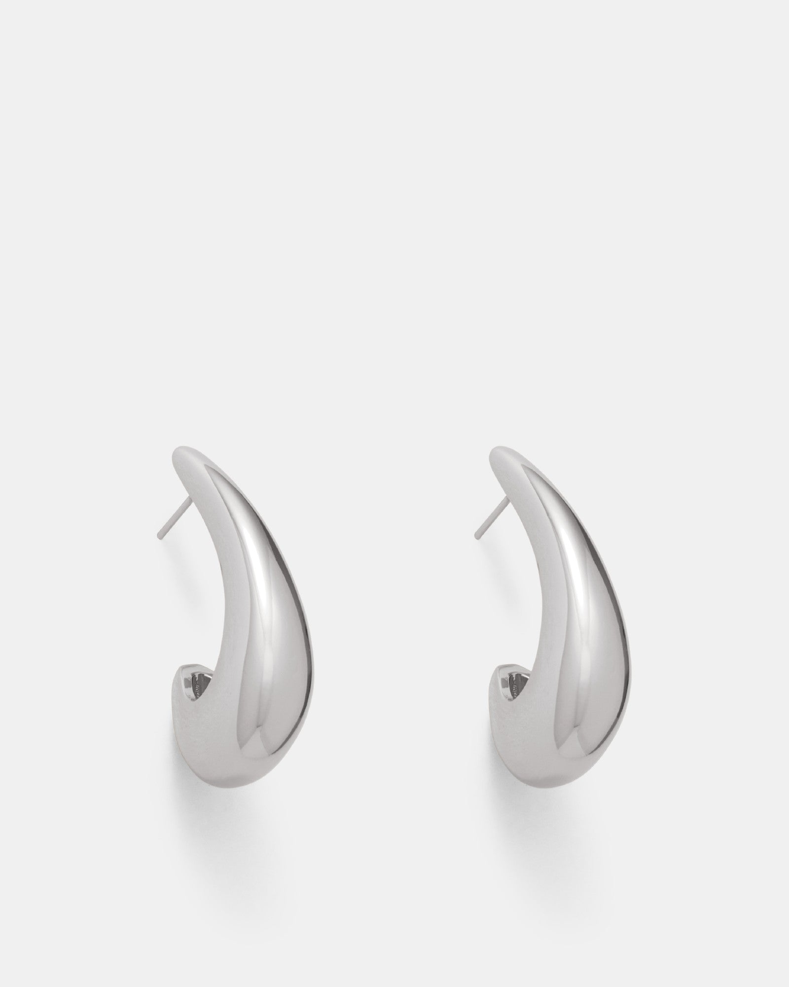 The Podium Hoop Earrings - Silver