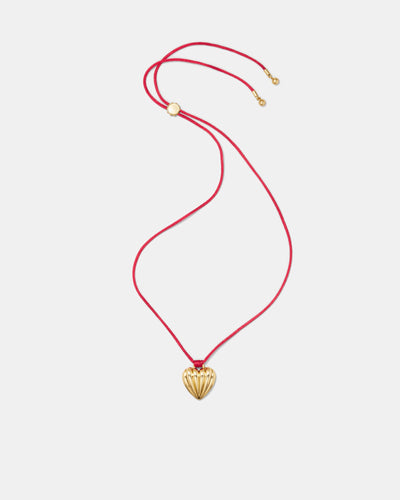 Bondi Heart Cord Necklace - Red