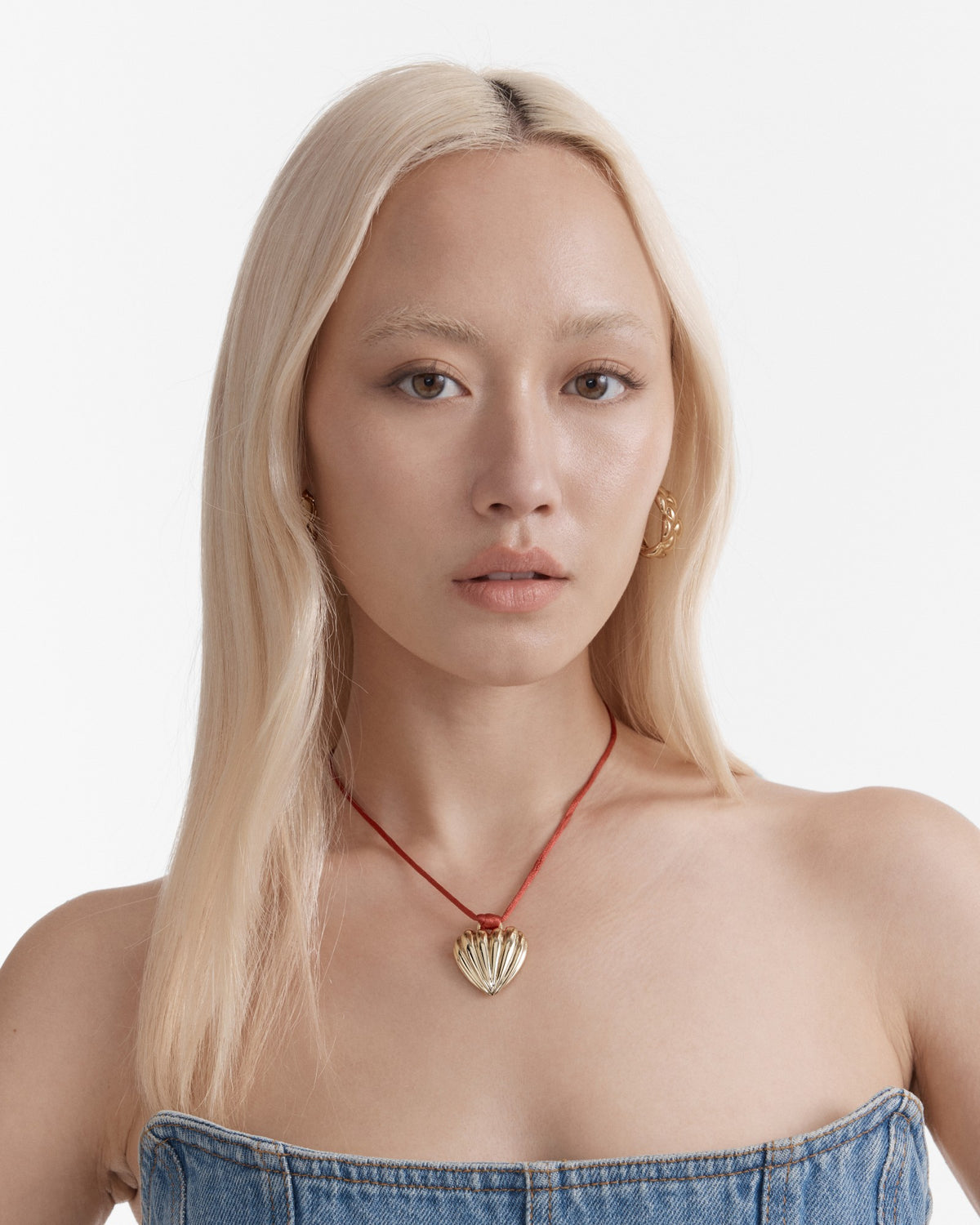 Bondi Heart Cord Necklace - Red