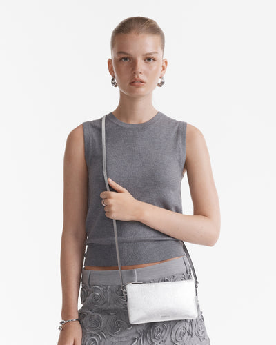 Rhiannon Pouch Crossbody Bag - Silver