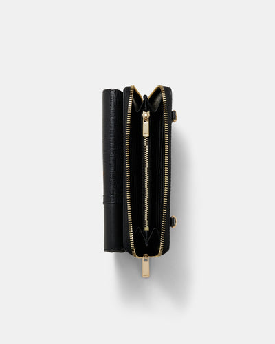 Metro Wallet Crossbody Bag - Black Brushed LG