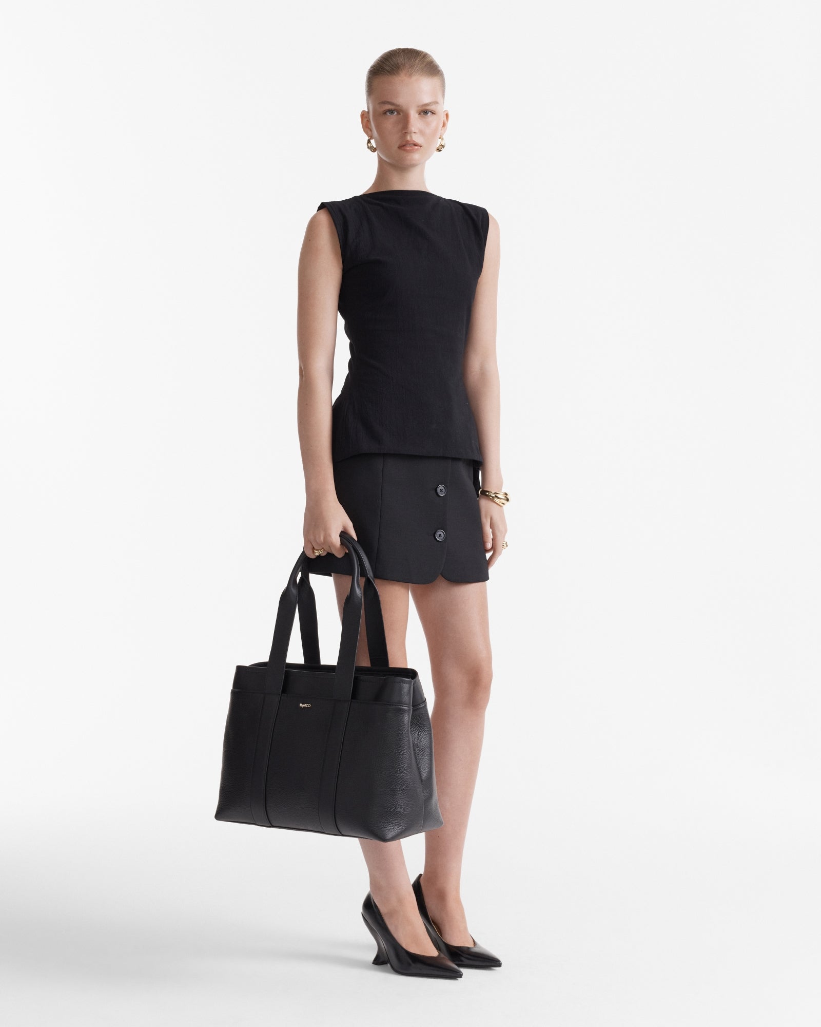 Natalie Tote Bag - Black Light Gold
