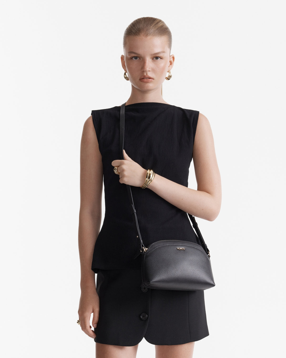 Natalie Crossbody Bag - Black Light Gold