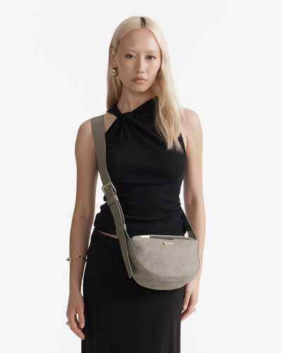 Parker Crescent Crossbody Bag - Fog