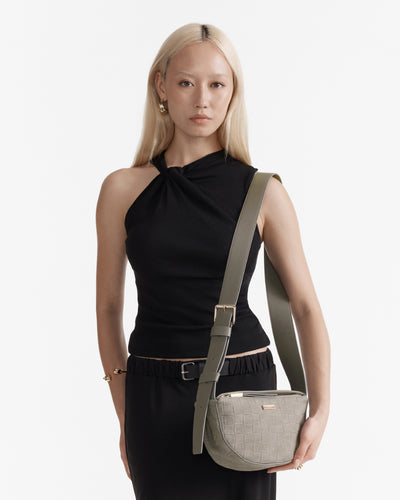 Parker Crescent Crossbody Bag - Fog