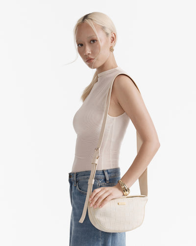 Parker Crescent Crossbody Bag - Alabaster
