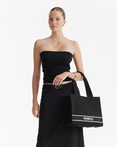 Blondie Boxy Tote Bag - Black Silver