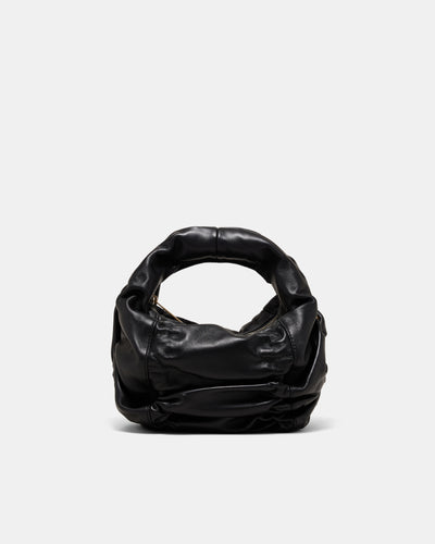 Solace Mini Leather Grab Bag - Black Brushed LG