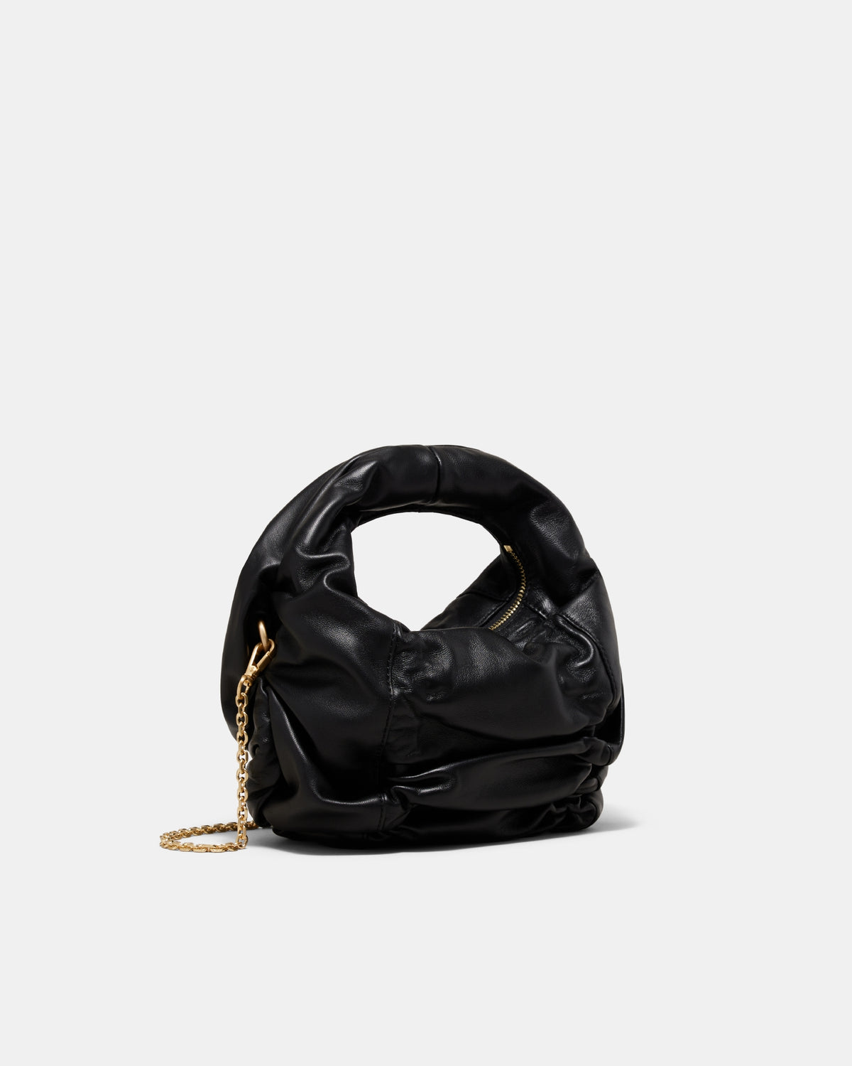 Solace Mini Leather Grab Bag - Black Brushed LG