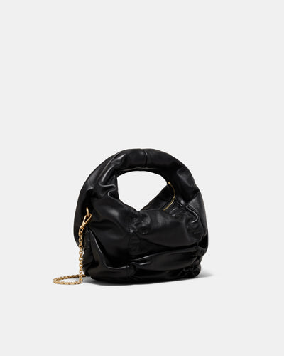 Solace Mini Leather Grab Bag - Black Brushed LG