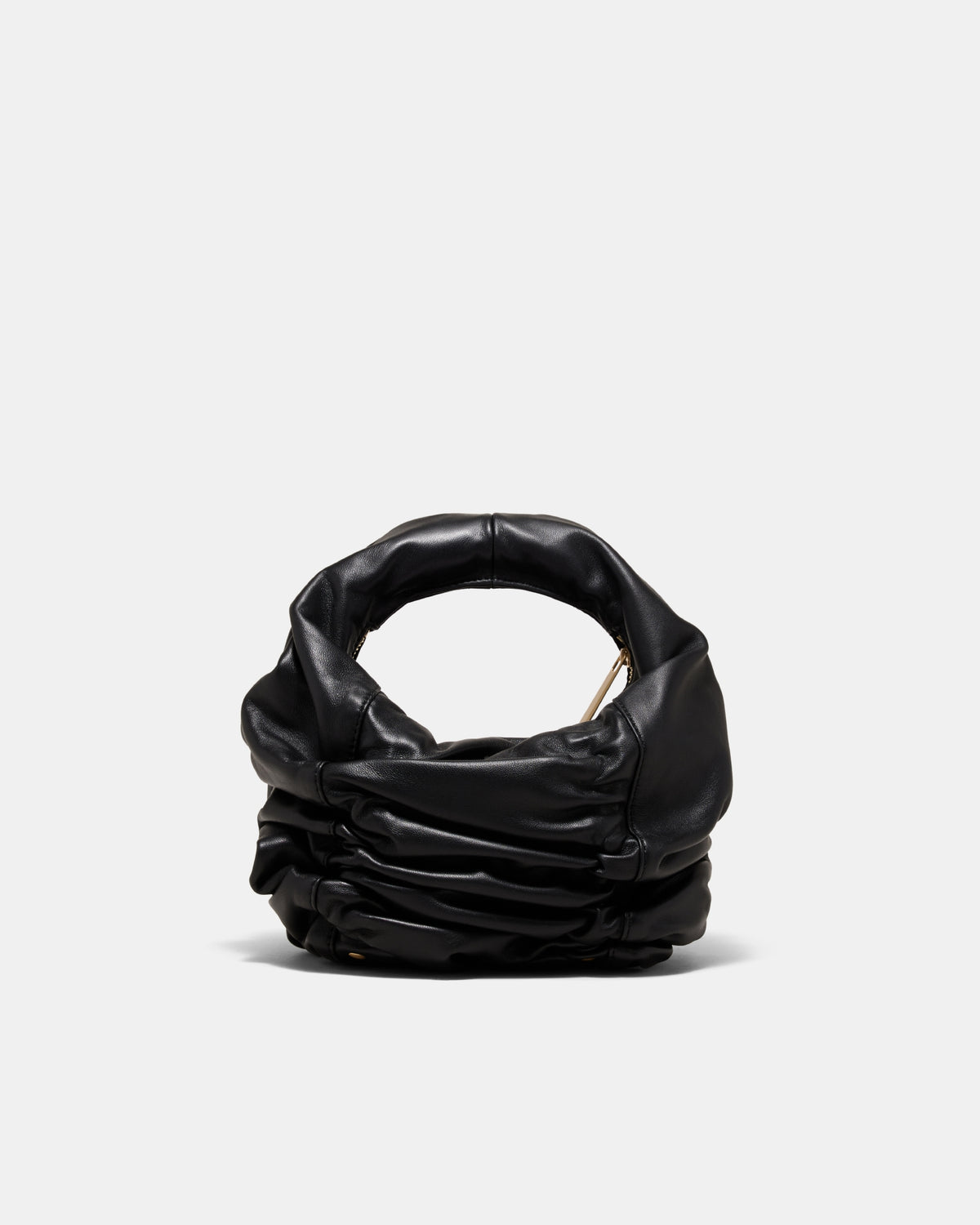 Solace Mini Leather Grab Bag - Black Brushed LG