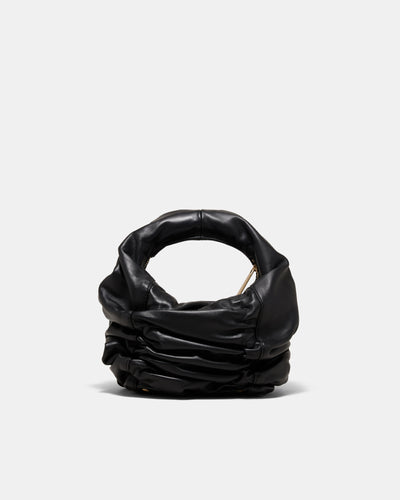 Solace Mini Leather Grab Bag - Black Brushed LG