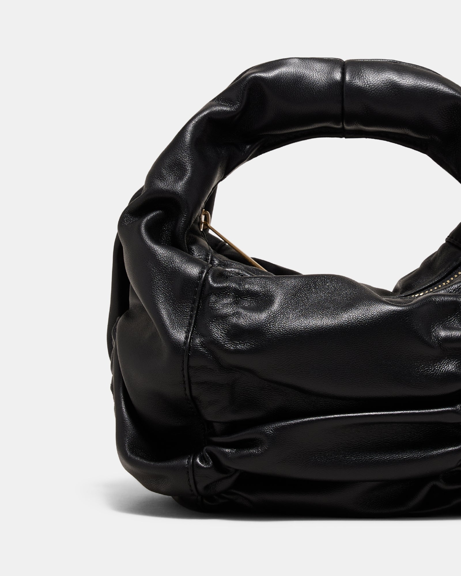 Solace Mini Leather Grab Bag - Black Brushed LG