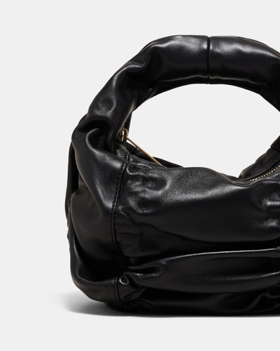 Solace Mini Leather Grab Bag - Black Brushed LG