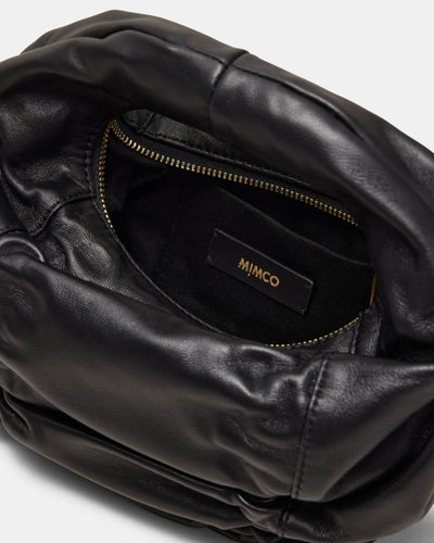 Solace Mini Leather Grab Bag - Black Brushed LG