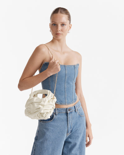 Solace Mini Leather Grab Bag - Alabaster