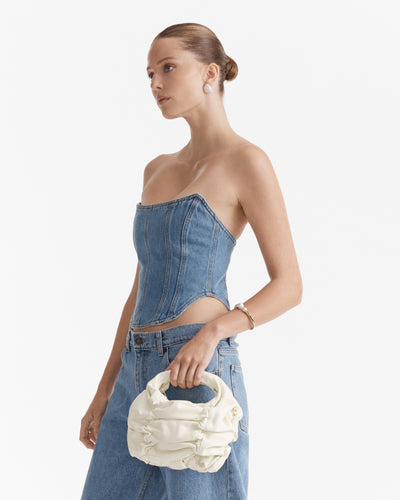Solace Mini Leather Grab Bag - Alabaster