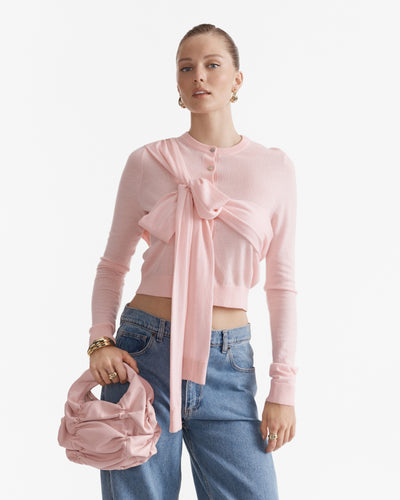 Solace Mini Leather Grab Bag - Ballet