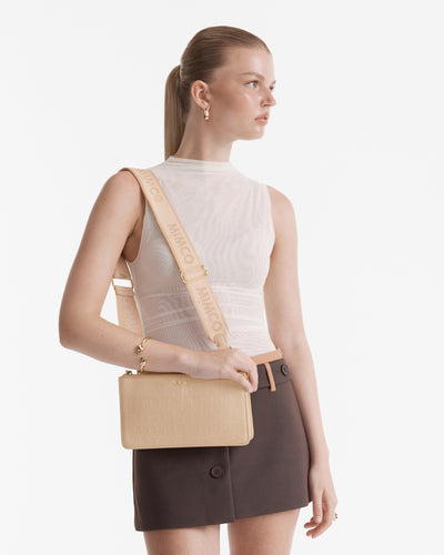 Stripe Webbing Bag Strap - Biscuit