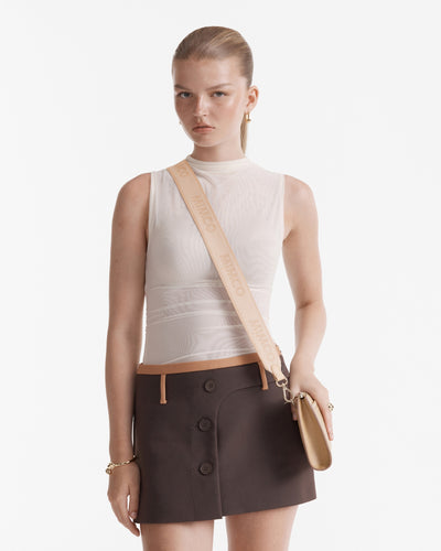 Stripe Webbing Bag Strap - Biscuit