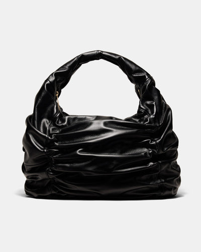 Solace Large Leather Crescent Bag - Black Brushed LG