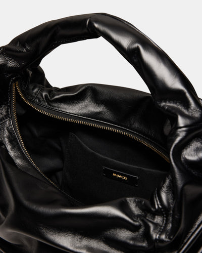 Solace Large Leather Crescent Bag - Black Brushed LG