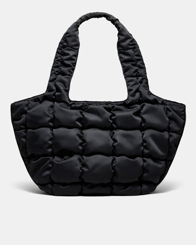 Isadora Quilted Tote Bag - Black Light Gold