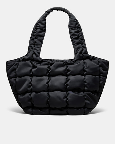 Isadora Quilted Tote Bag - Black Light Gold