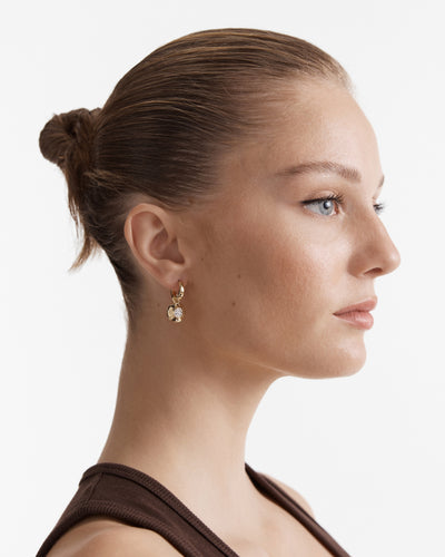 Enliven Charm Hoop Earrings - Gold