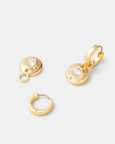 Enliven Charm Hoop Earrings - Gold