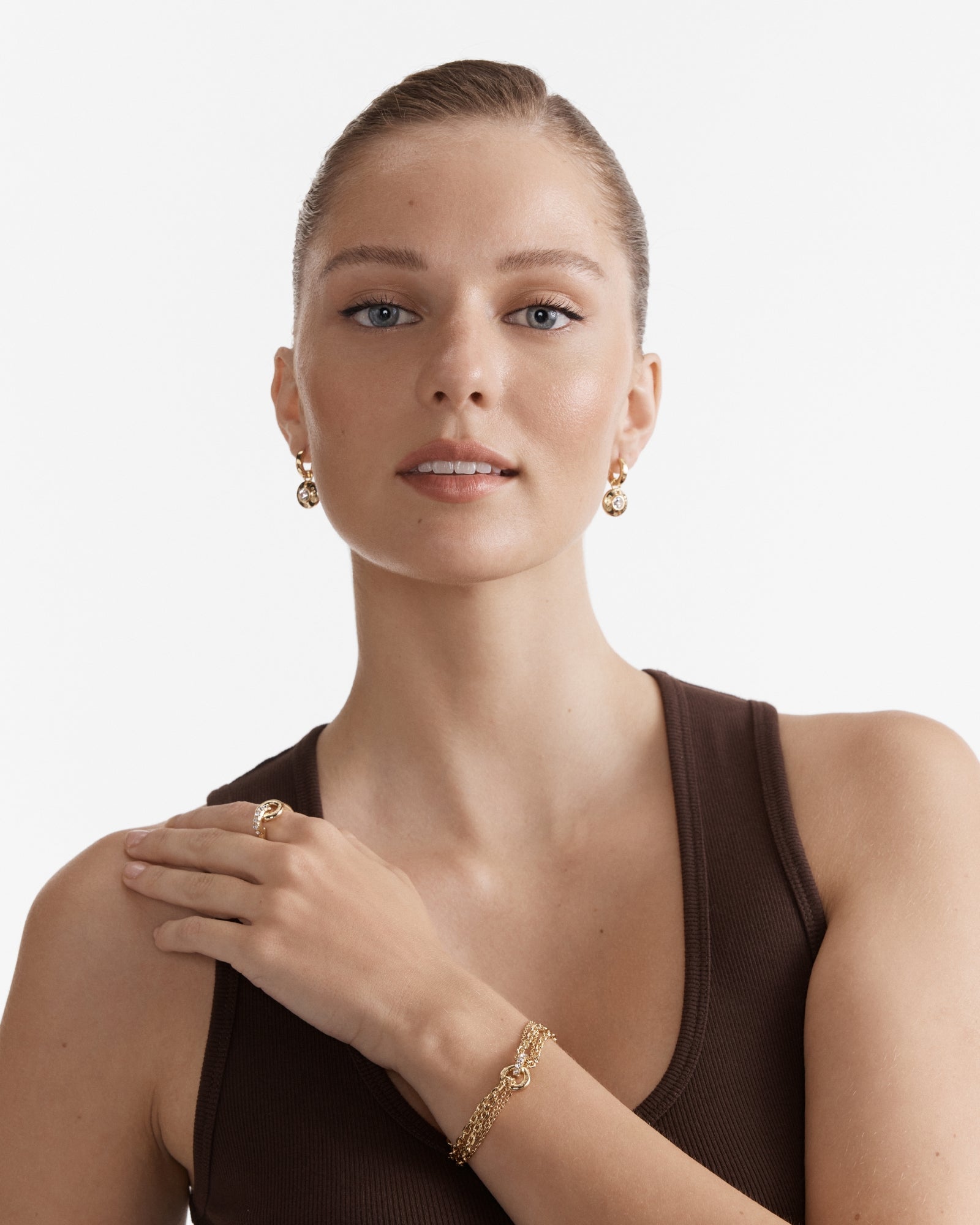 Enliven Charm Hoop Earrings - Gold