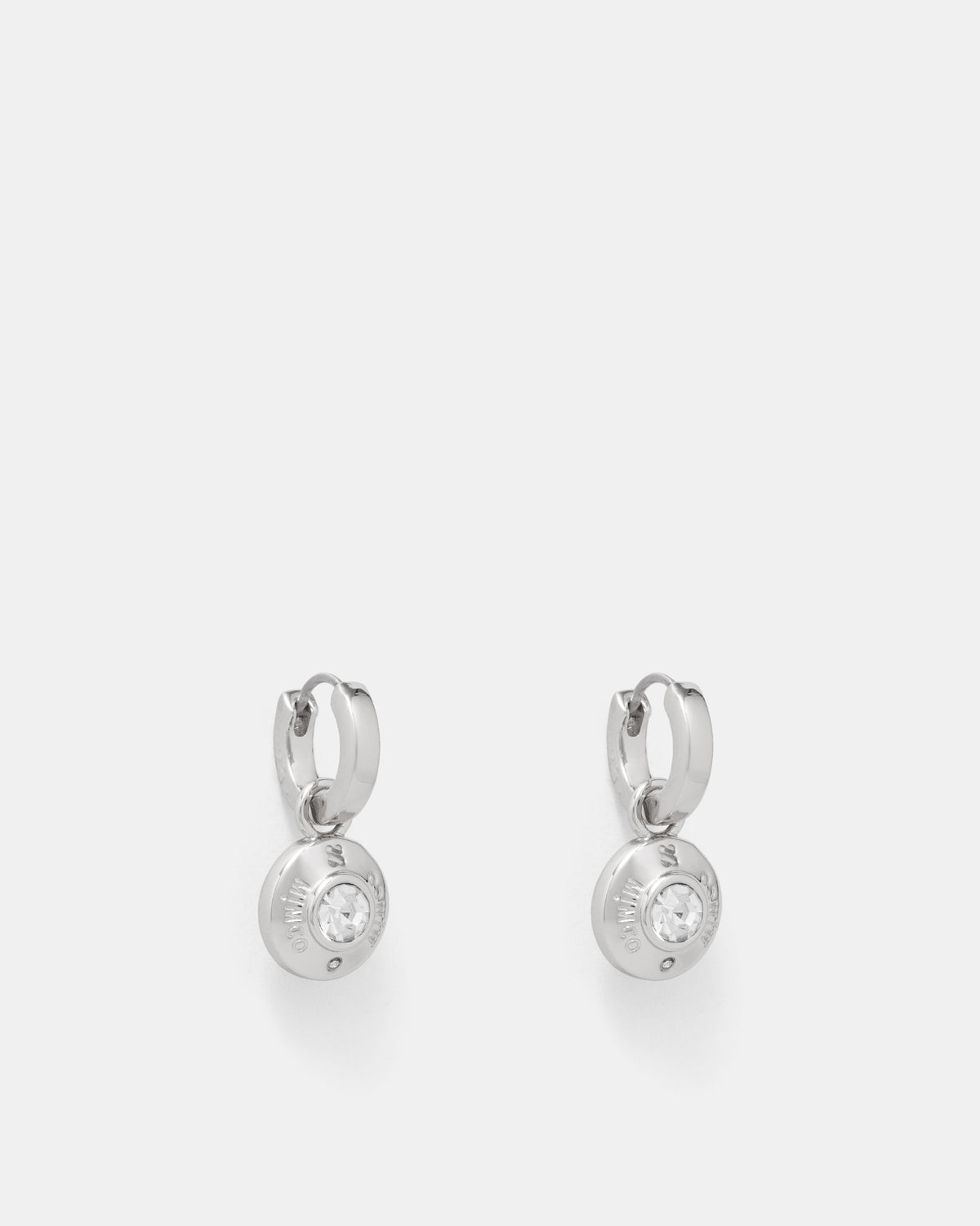 Enliven Charm Hoop Earrings - Silver