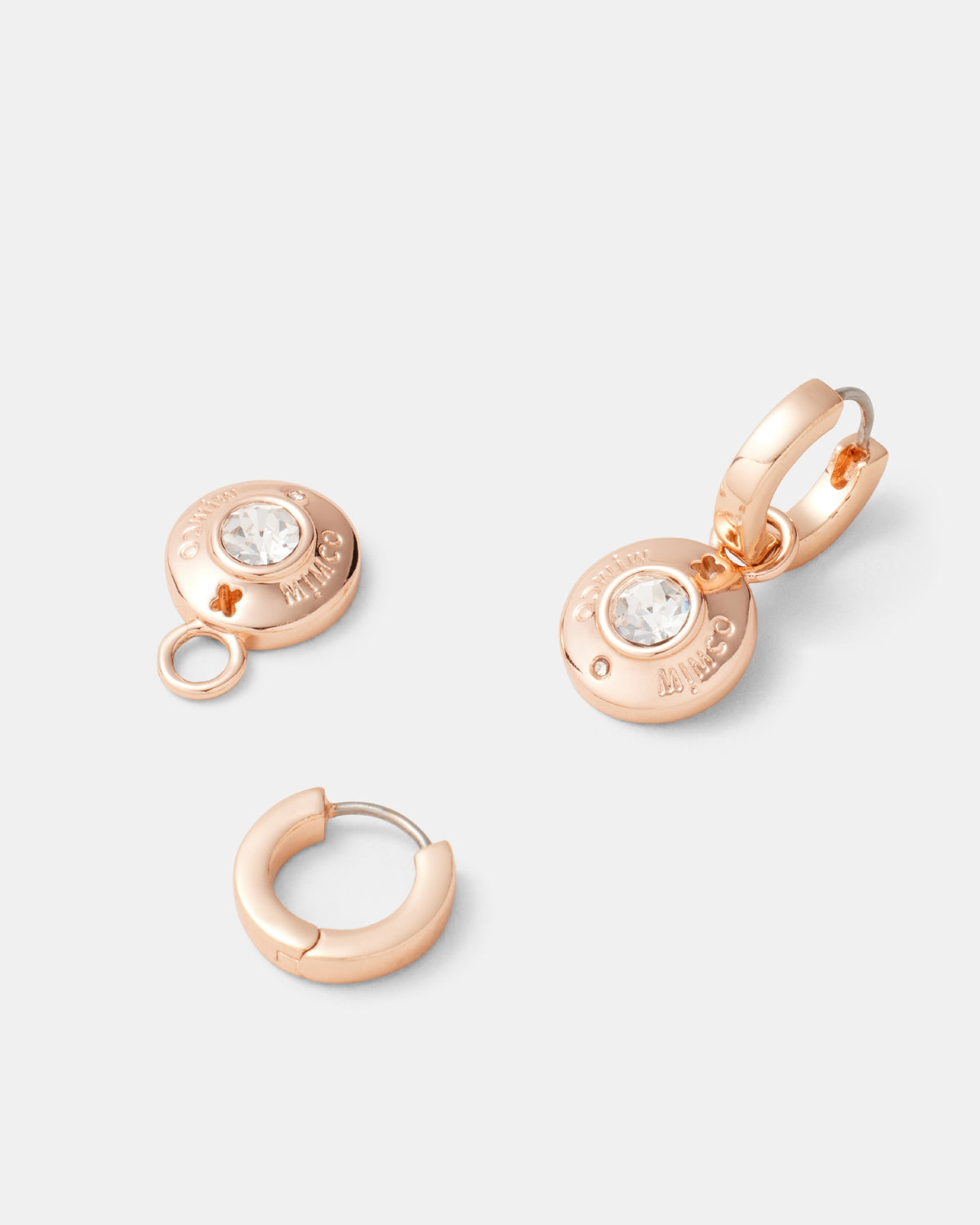 Enliven Charm Hoop Earrings - Rose Gold