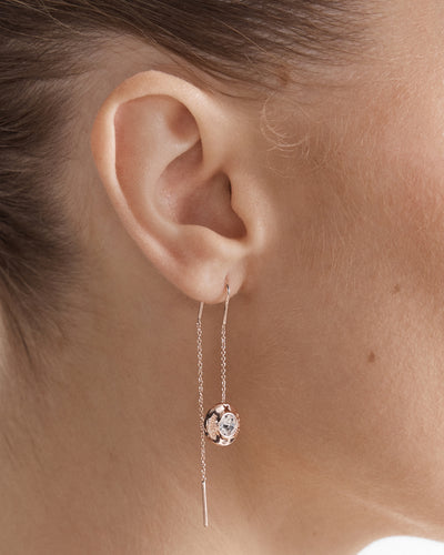 Enliven Thread Earrings - Rose Gold