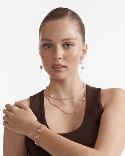 Enliven Thread Earrings - Rose Gold