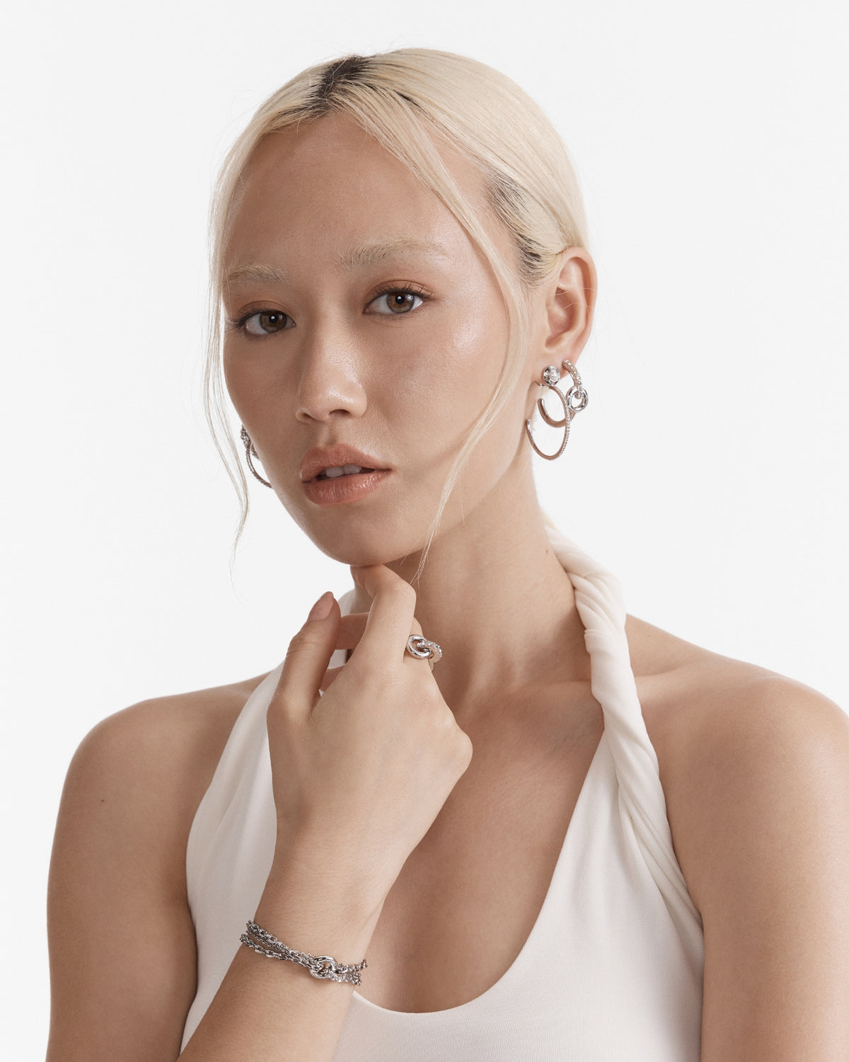 Circulate Large Hoop Earrings - Silver