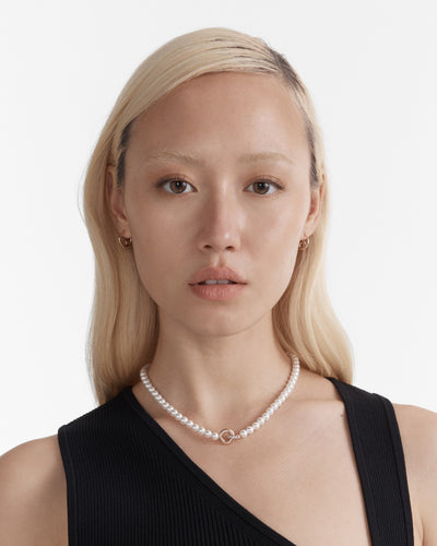 Circulate Pearl Necklace - Rose Gold