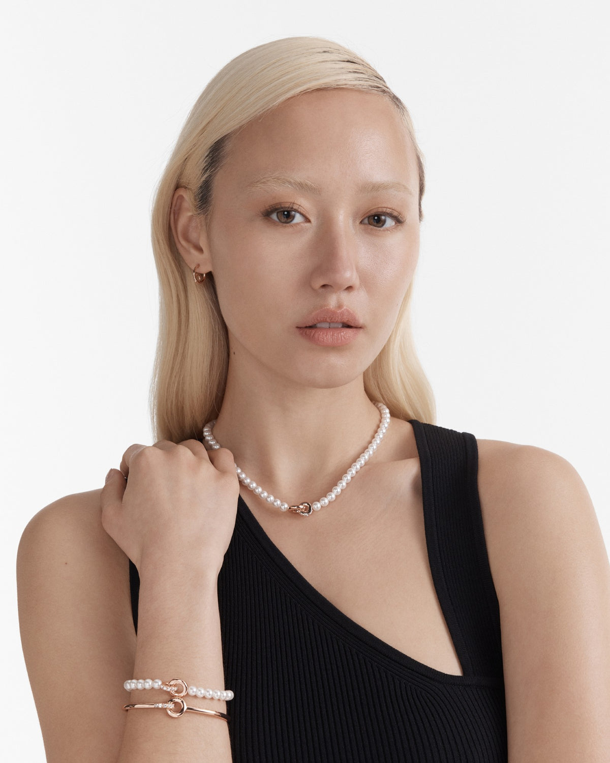 Circulate Pearl Necklace - Rose Gold