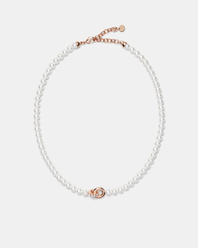 Circulate Pearl Necklace - Rose Gold