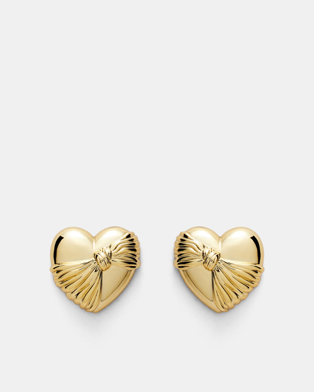 En Pointe Heart Stud Earrings - Gold