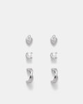 En Pointe Earrings Set - Silver