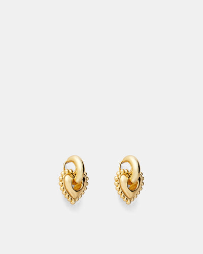 Demi Pointe Heart Hoop Earrings - Gold