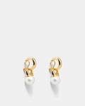 En Pointe Pearl Hoop Earrings - Gold