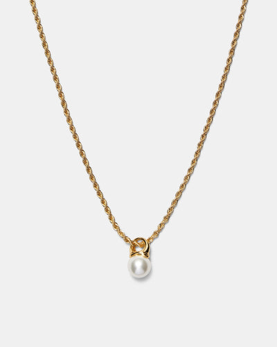 En Pointe Pearl Pendant Necklace - Gold